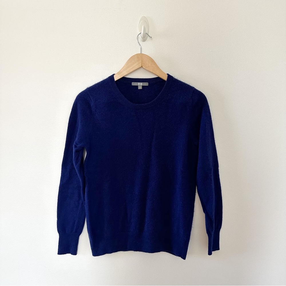 Uniqlo 100% Cashmere Women's Crew Neck Sweater - Navy Blue